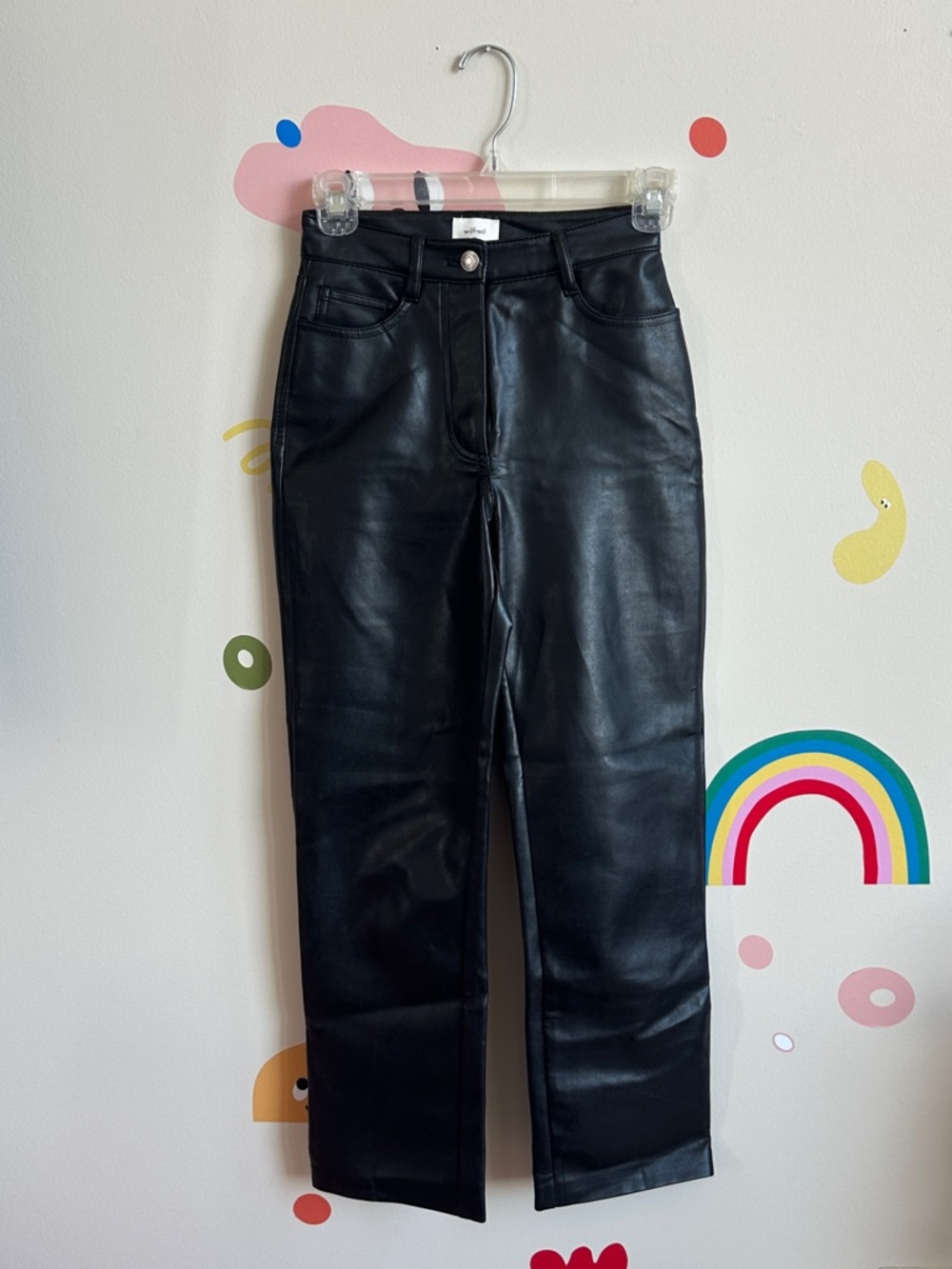 Aritzia Wilfred The Melina Pant Faux Leather Black Size 00